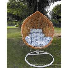 Metal Frame Rattan cadeira balanço único